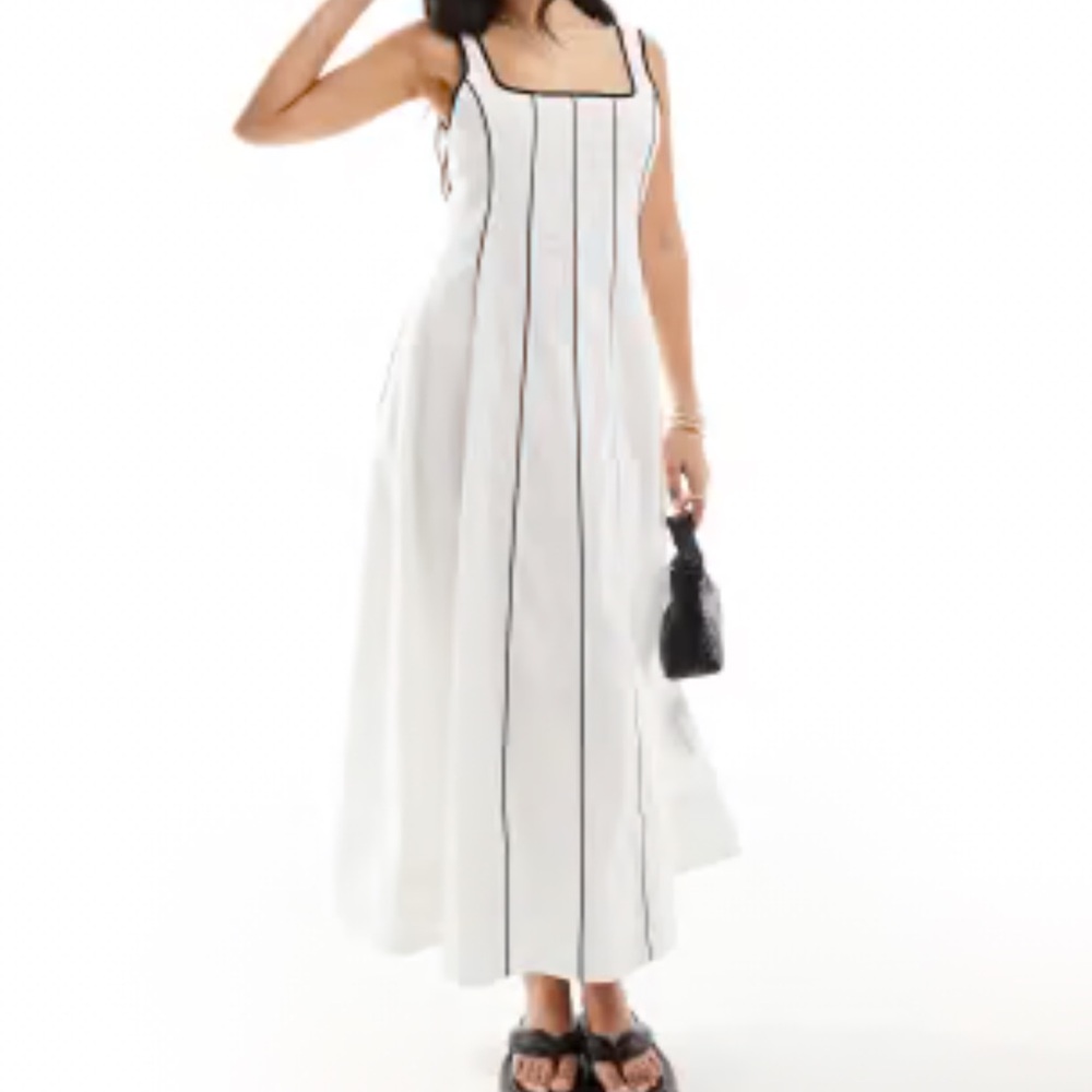RIHOAS Black and‎ White Halter Maxi Sundress